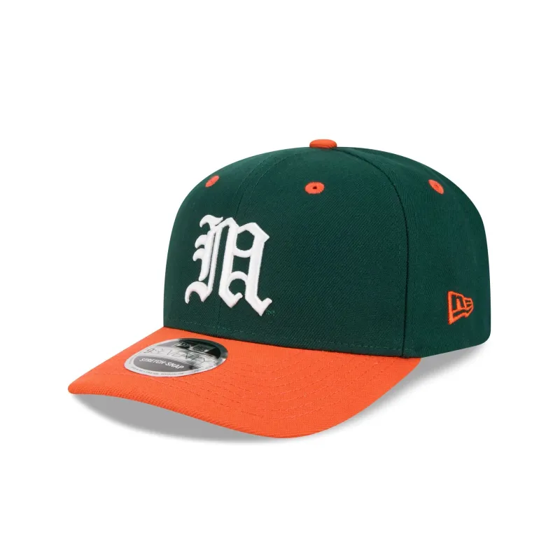 New Era x adidas Miami Hurricanes Dark Green 9SEVENTY Stretch-Snap Hat sold by New Era