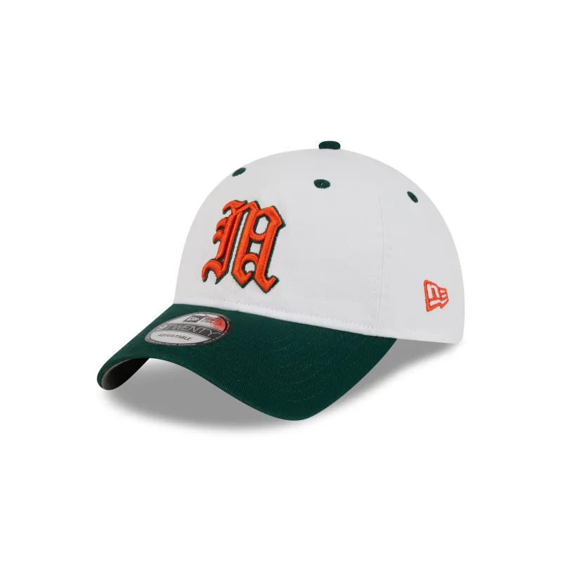 New Era x adidas Miami Hurricanes White 9TWENTY Adjustable Hat made by New Era