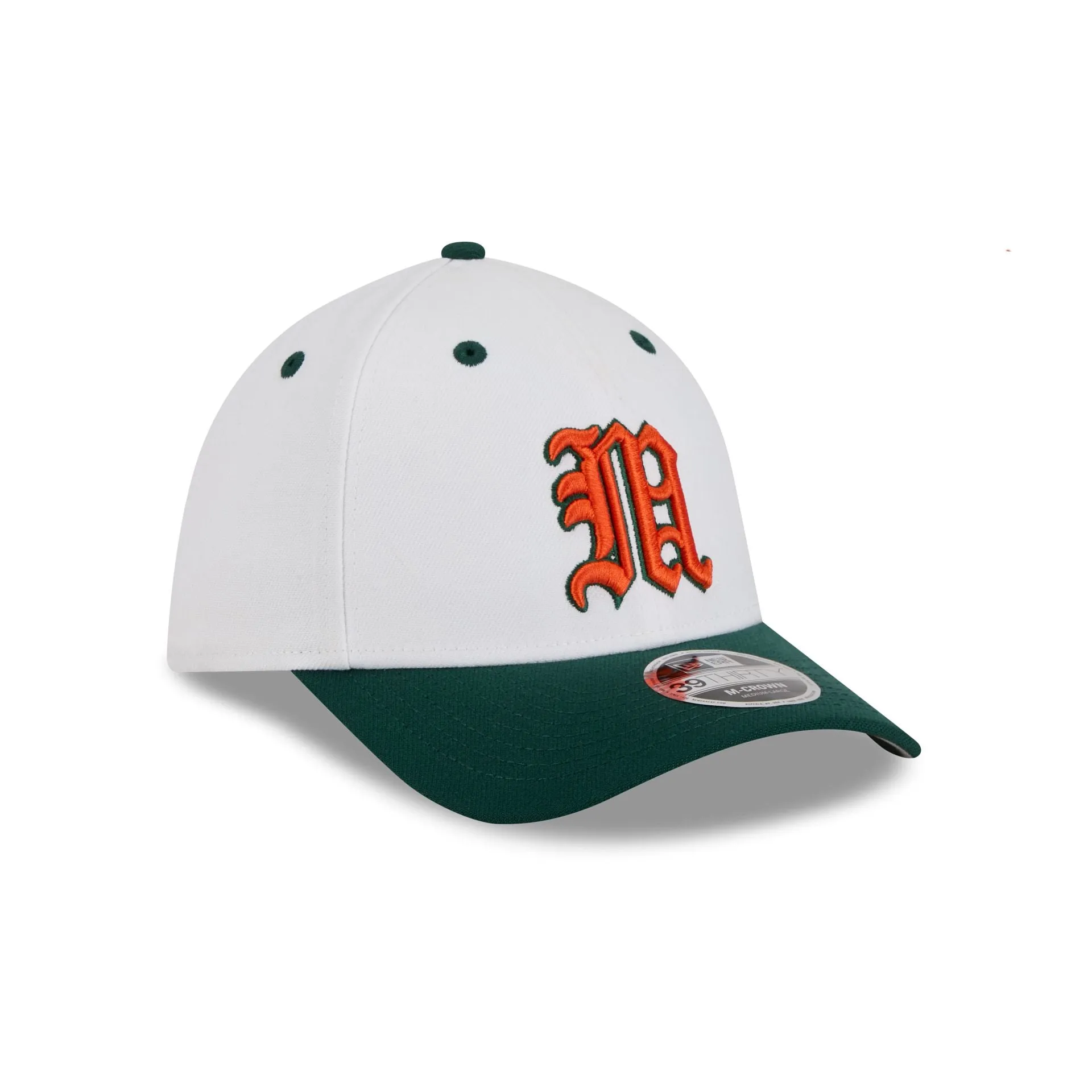 New Era x adidas Miami Hurricanes White 39THIRTY M-Crown Stretch Fit Hat sold by New Era product image thumbnail 3
