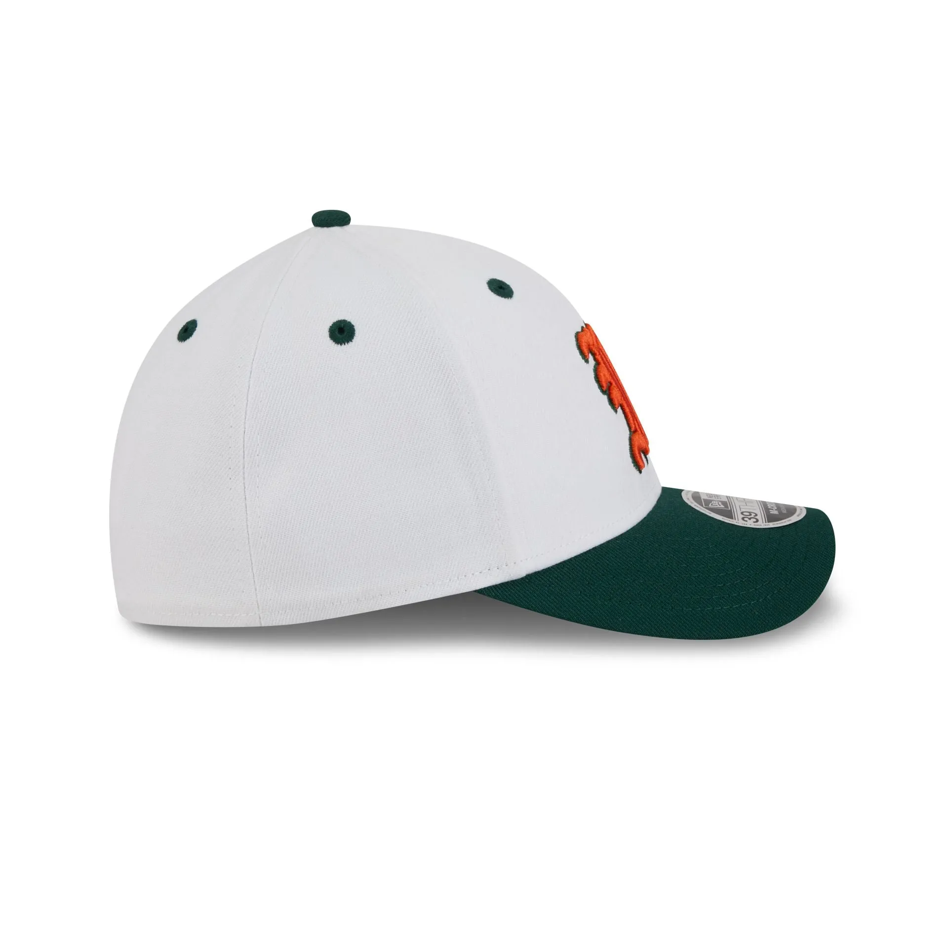 New Era x adidas Miami Hurricanes White 39THIRTY M-Crown Stretch Fit Hat sold by New Era product image thumbnail 5