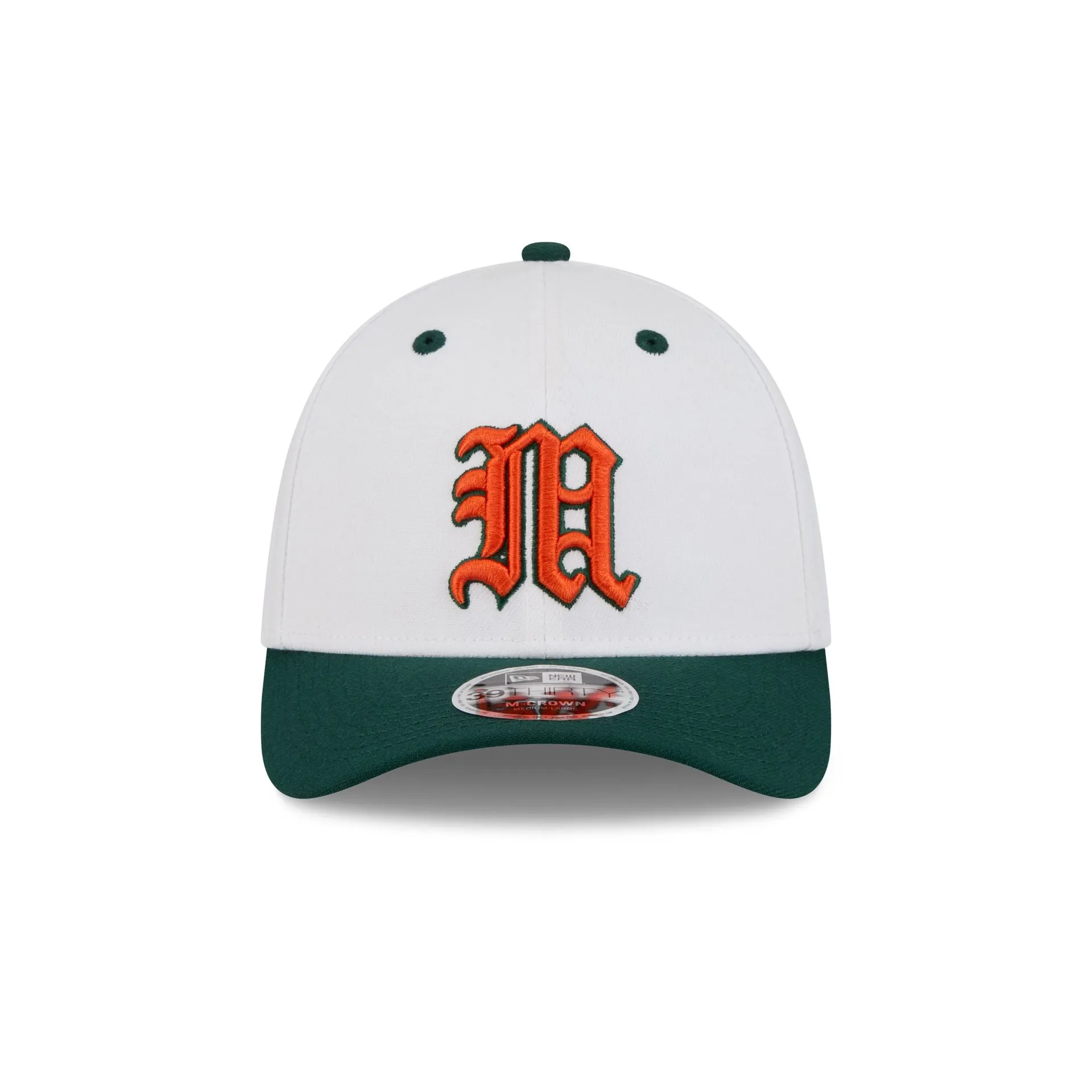 New Era x adidas Miami Hurricanes White 39THIRTY M-Crown Stretch Fit Hat sold by New Era product image thumbnail 2