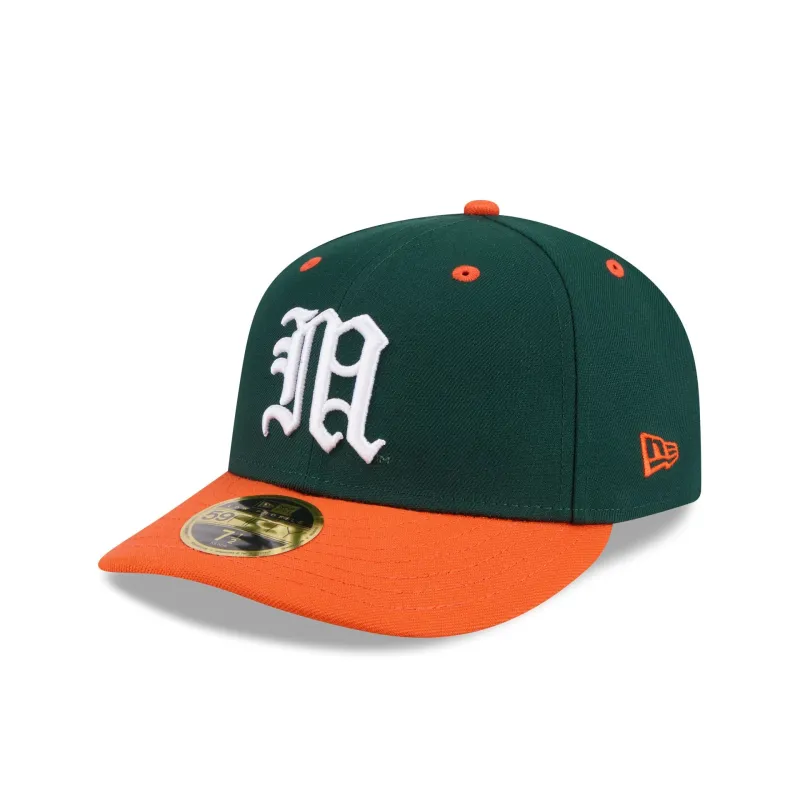 New Era x adidas Miami Hurricanes Dark Green Low Profile 59FIFTY Fitted Hat sold by New Era