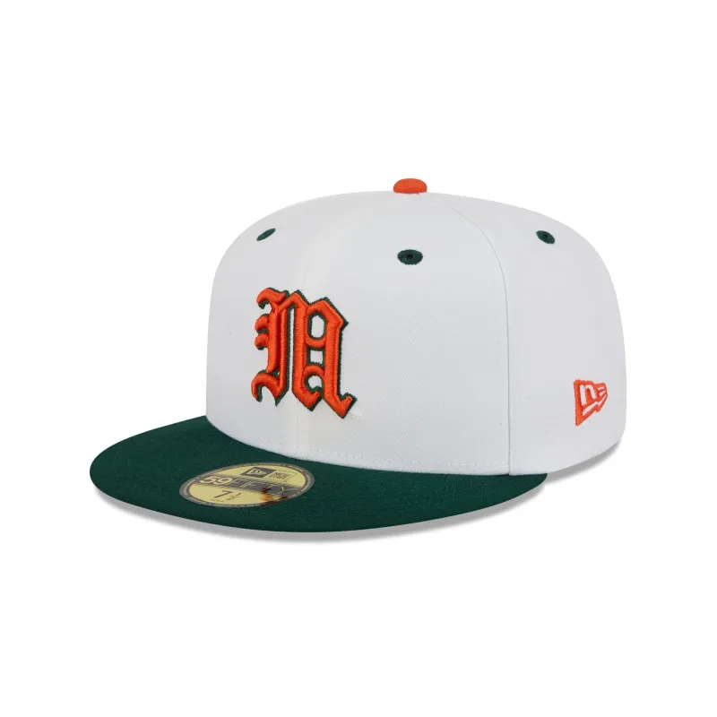 New Era x adidas Miami Hurricanes White 59FIFTY Fitted Hat sold by New Era