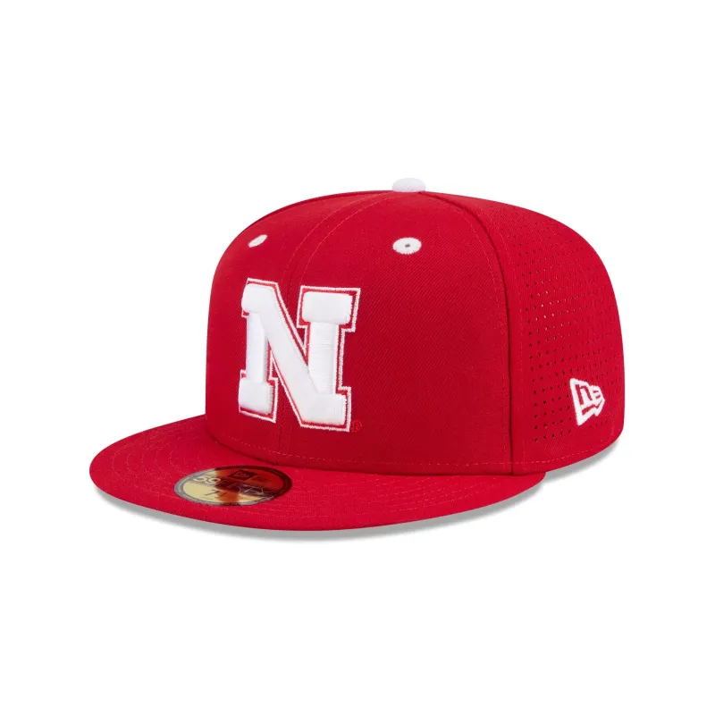 New Era x adidas Nebraska Cornhuskers Scarlet 59FIFTY Fitted Hat sold by New Era