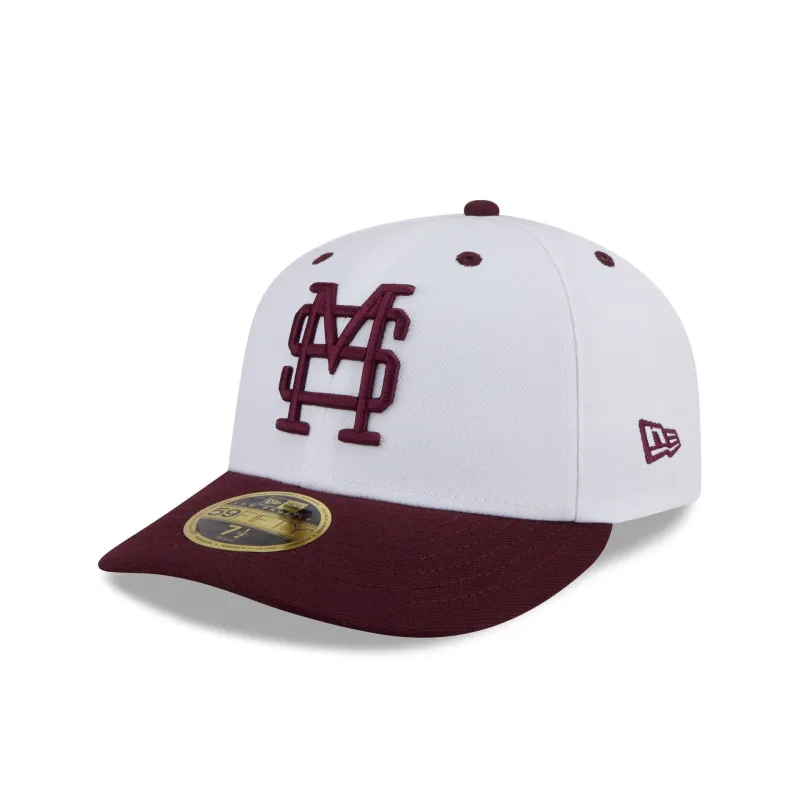 New Era x adidas Mississippi State Bulldogs White Low Profile 59FIFTY Fitted Hat sold by New Era
