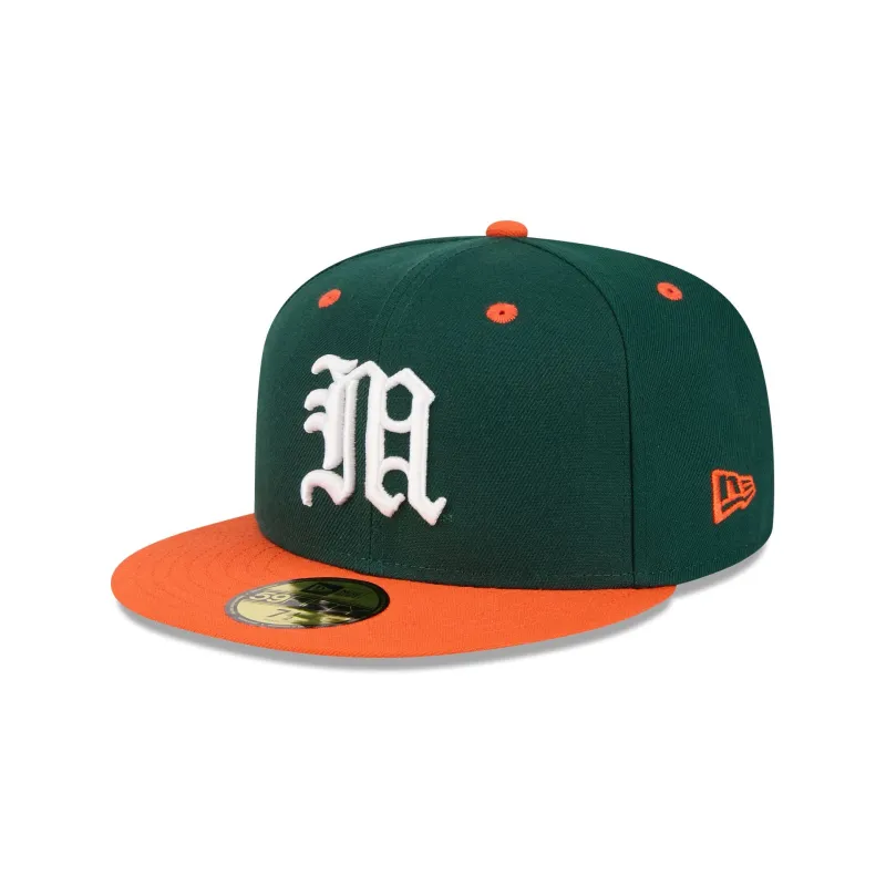 New Era x adidas Miami Hurricanes Dark Green 59FIFTY Fitted Hat sold by New Era