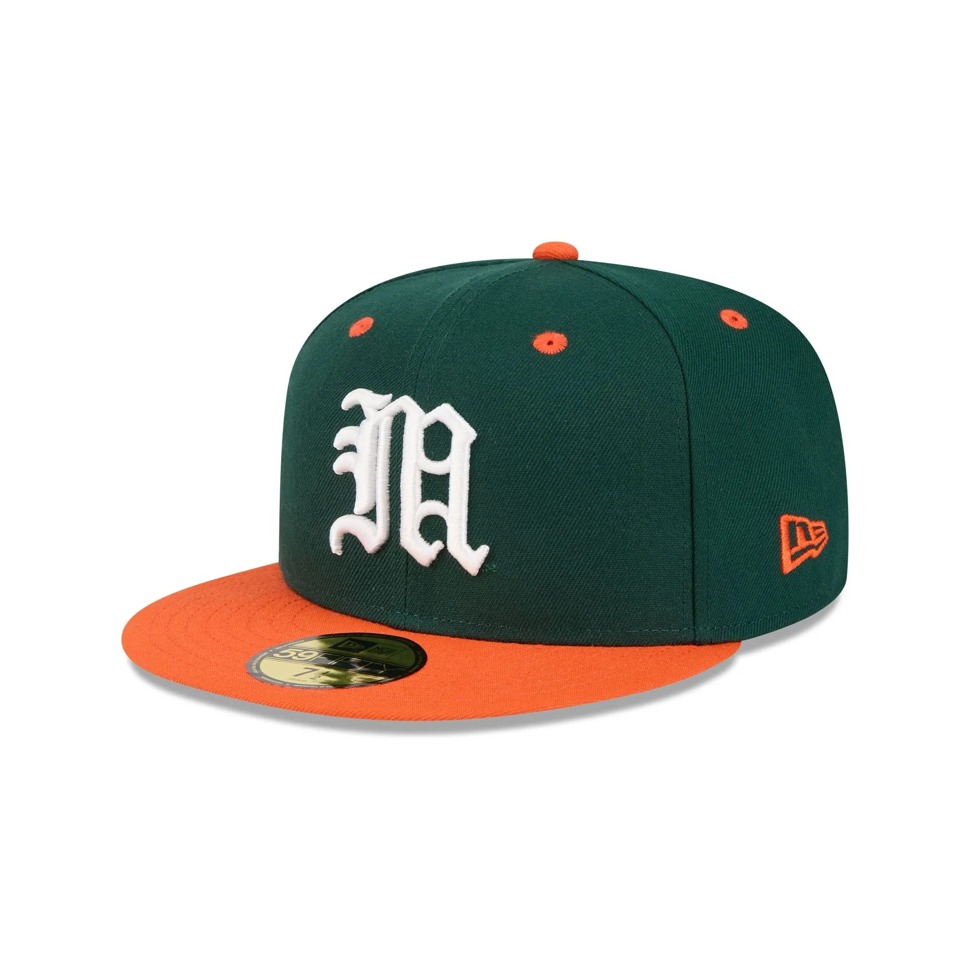 New Era x adidas Miami Hurricanes Dark Green 59FIFTY Fitted Hat sold by New Era