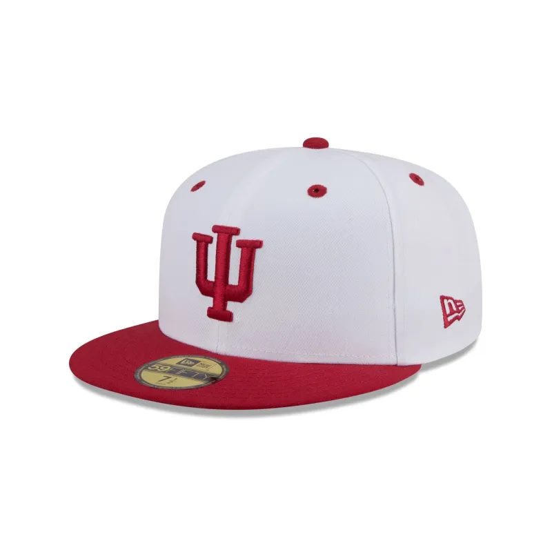 New Era x adidas Indiana Hoosiers White 59FIFTY Fitted Hat sold by New Era