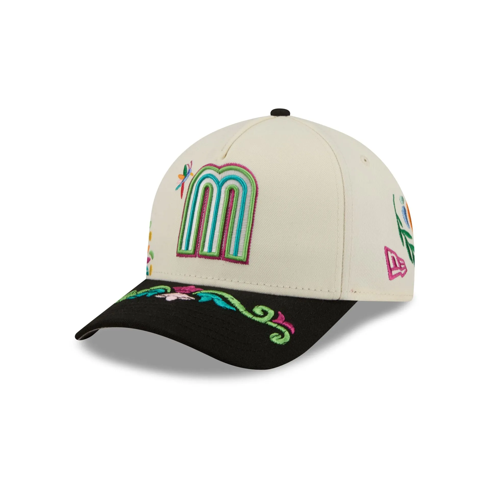 Mexico Latin Embroidery 9FORTY M-Crown A-Frame Snapback Hat sold by New Era
