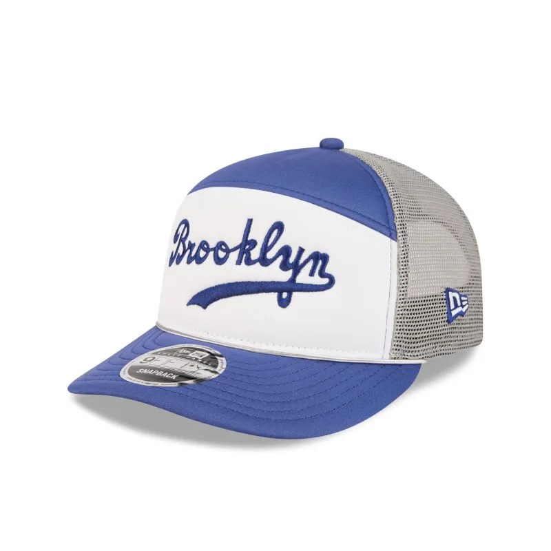 Brooklyn Dodgers Blocked Split Panel 9FIFTY Trucker Hat made by New Era