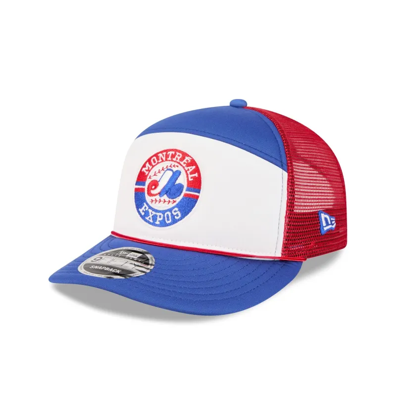 Montreal Expos Blocked Split Panel 9FIFTY Trucker Hat made by New Era