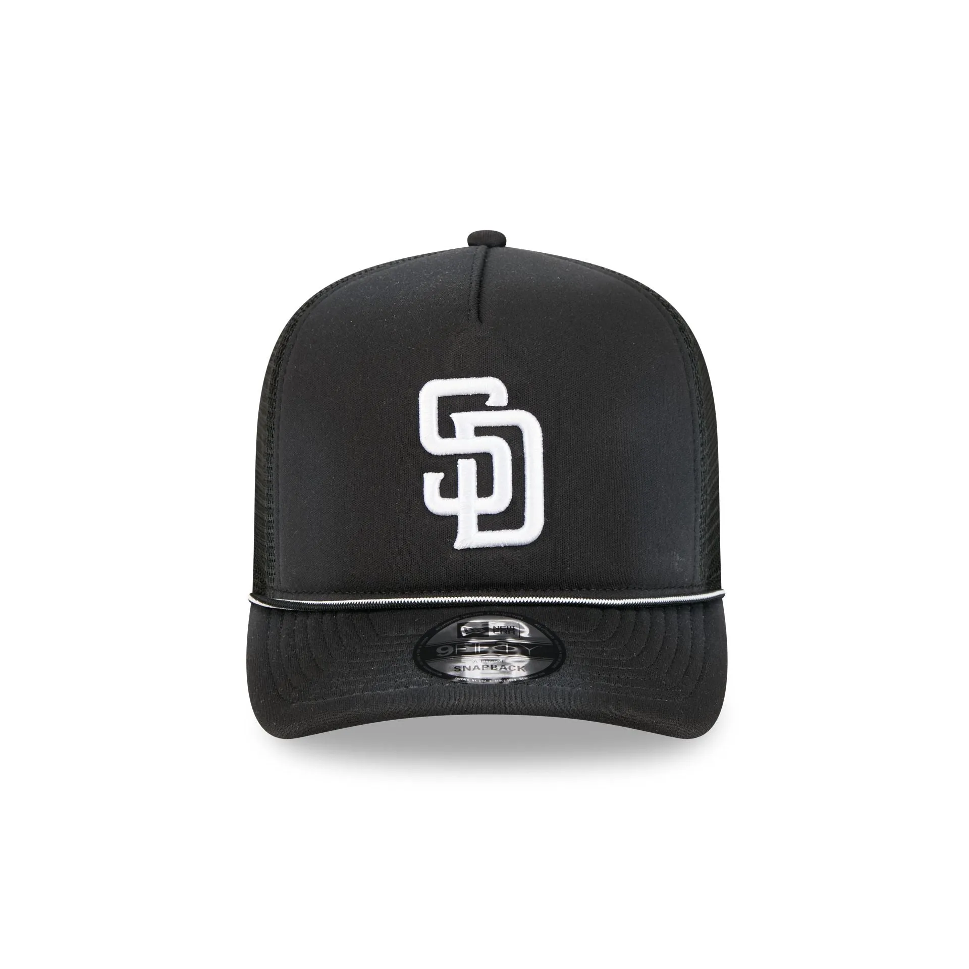 San Diego Padres Washed Black 9FIFTY A-Frame Trucker Hat sold by New Era product image thumbnail 2
