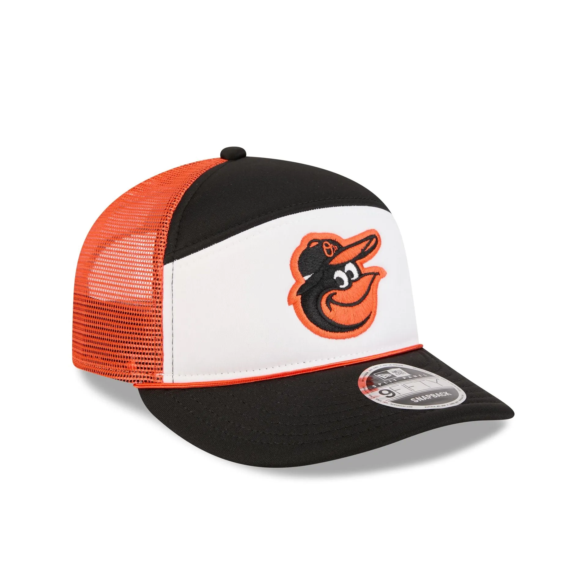 Baltimore Orioles Blocked Split Panel 9FIFTY Trucker Hat sold by New Era product image thumbnail 3