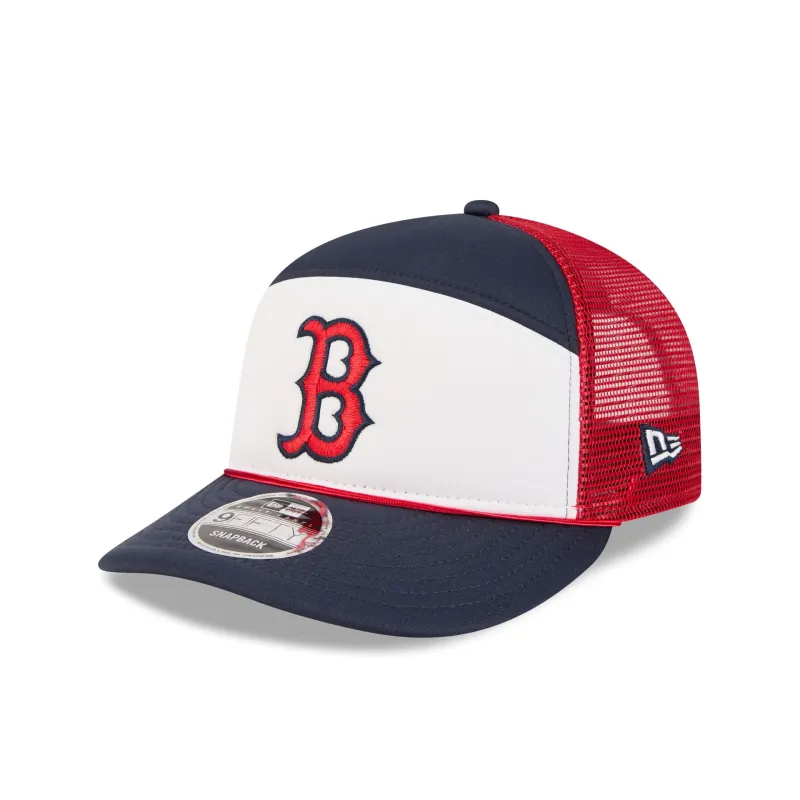 Boston Red Sox Blocked Split Panel 9FIFTY Trucker Hat made by New Era