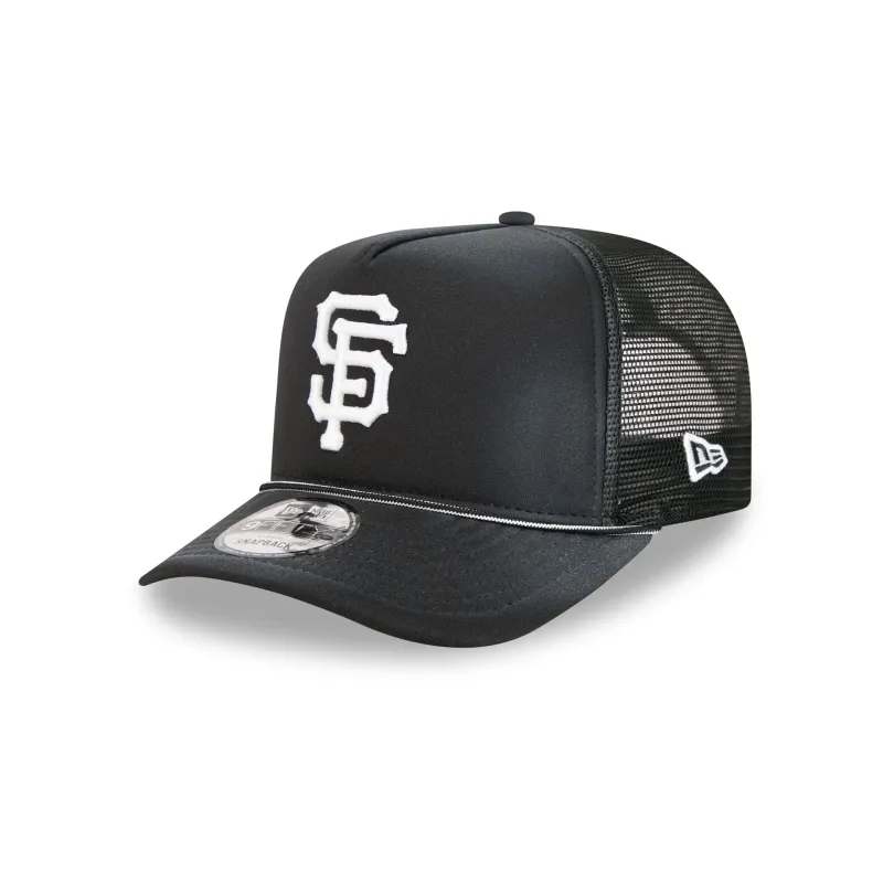 San Francisco Giants Washed Black 9FIFTY A-Frame Trucker Hat made by New Era
