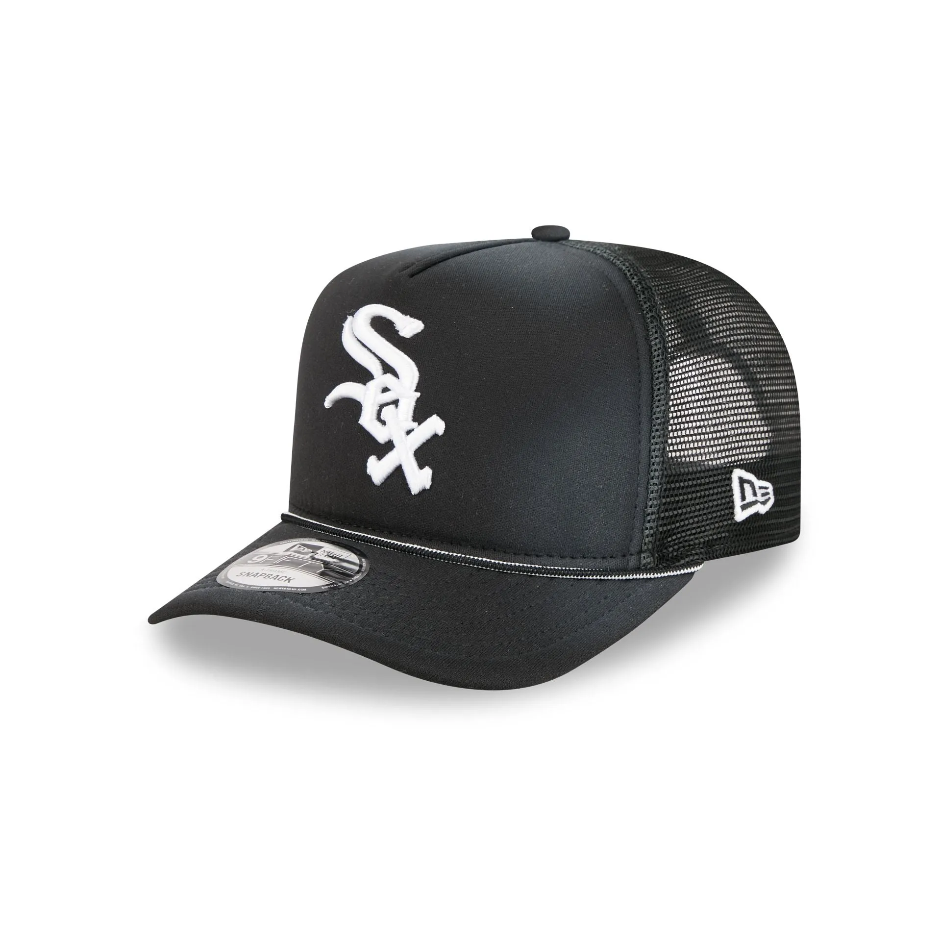 Chicago White Sox Washed Black 9FIFTY A-Frame Trucker Hat sold by New Era