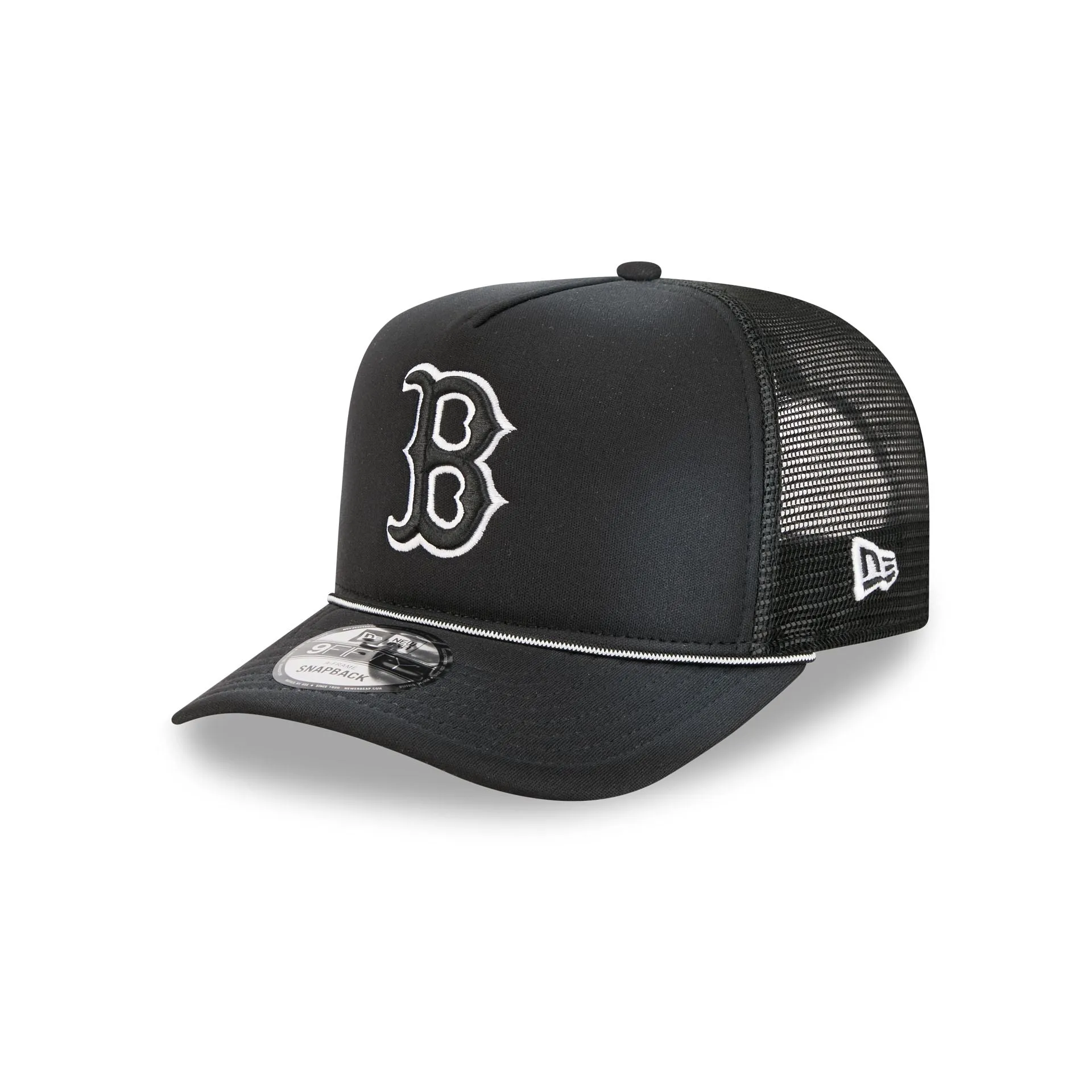 Boston Red Sox Washed Black 9FIFTY A-Frame Trucker Hat sold by New Era