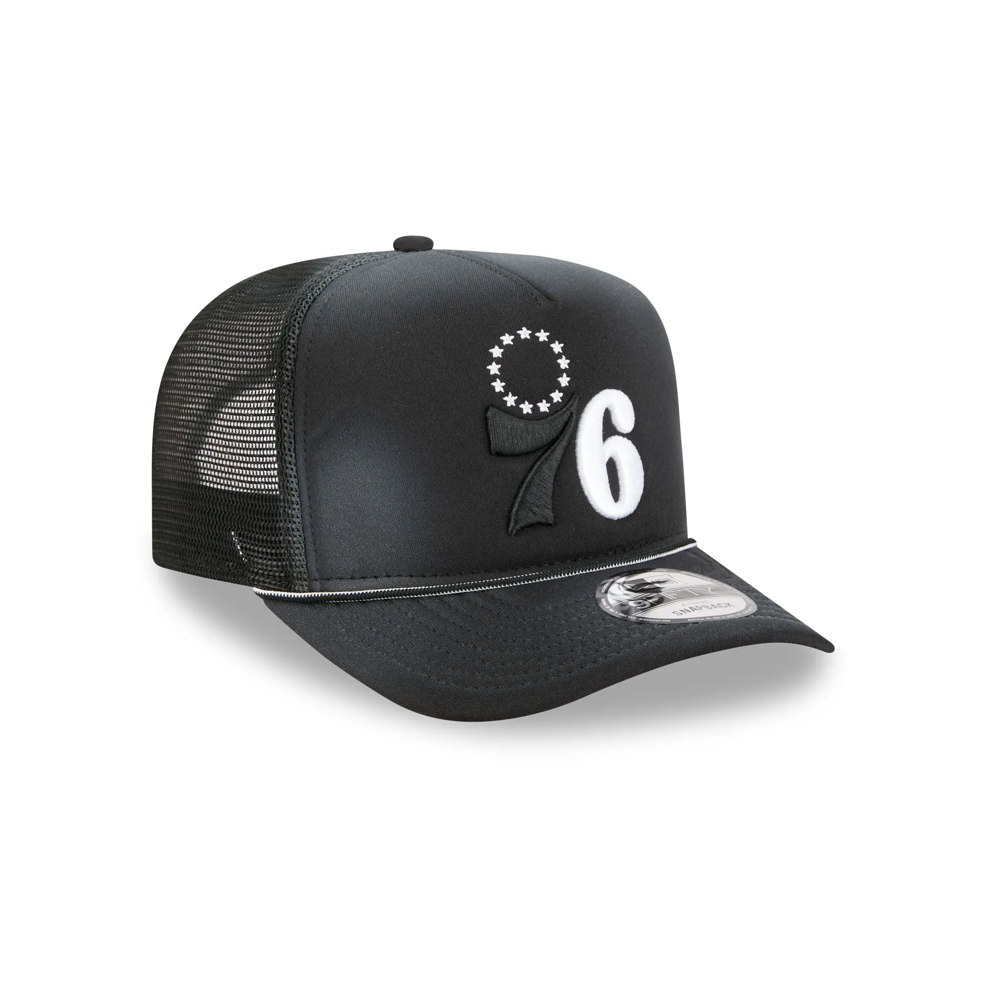 Philadelphia 76ers Washed Black 9FIFTY A-Frame Trucker Hat sold by New Era product image thumbnail 3