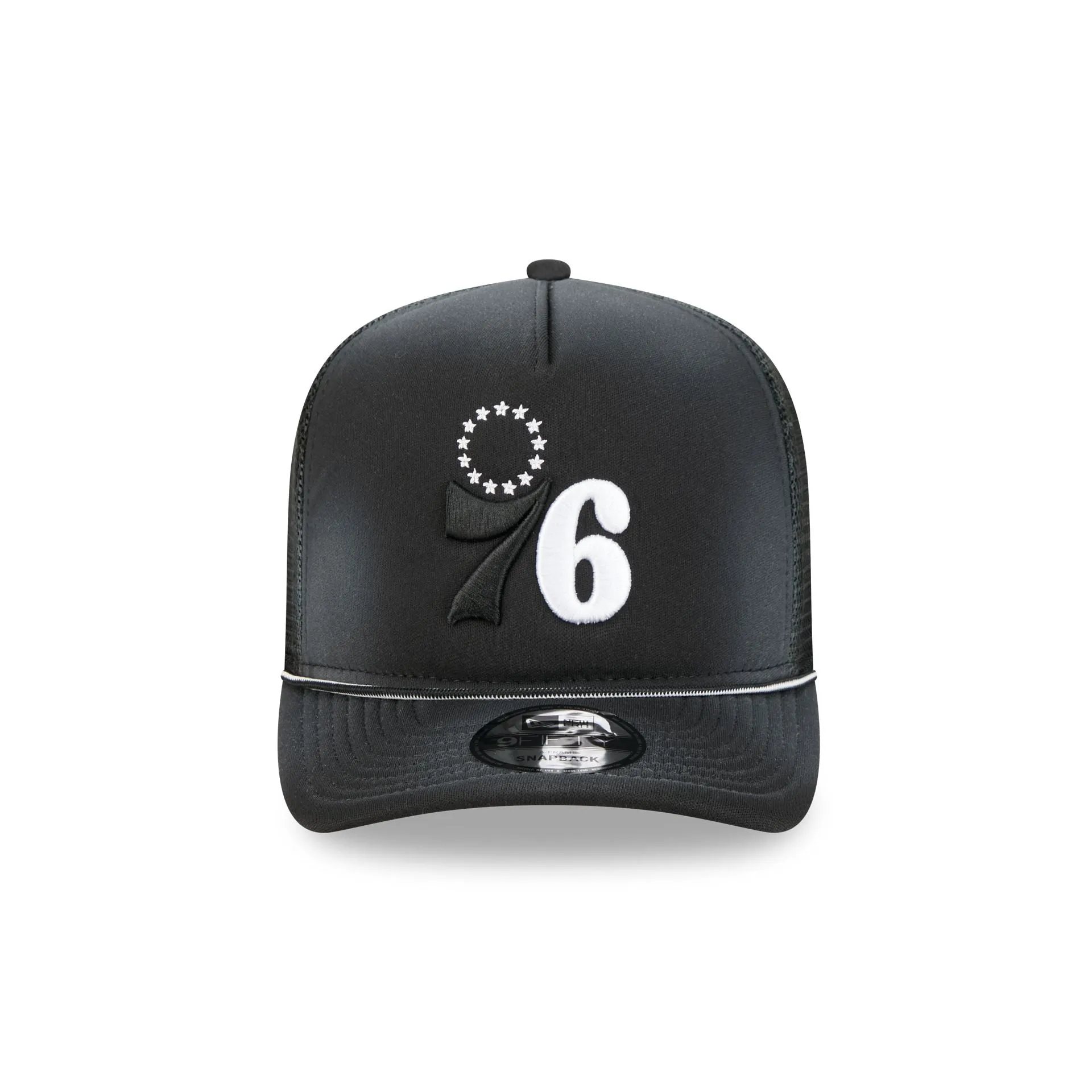 Philadelphia 76ers Washed Black 9FIFTY A-Frame Trucker Hat sold by New Era product image thumbnail 2