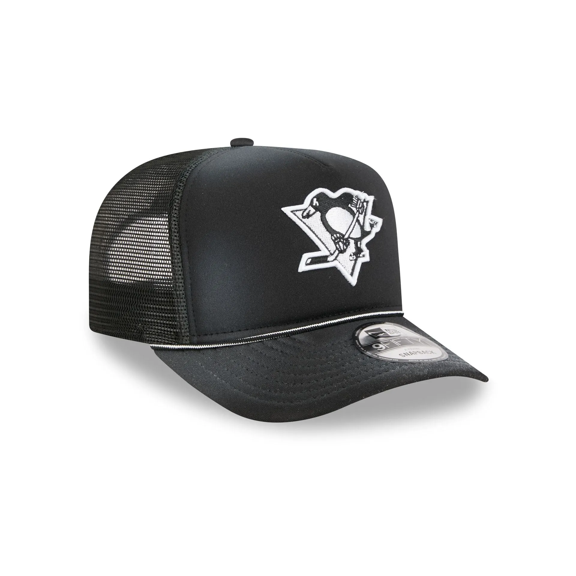 Pittsburgh Penguins Washed Black 9FIFTY A-Frame Trucker Hat sold by New Era product image thumbnail 3