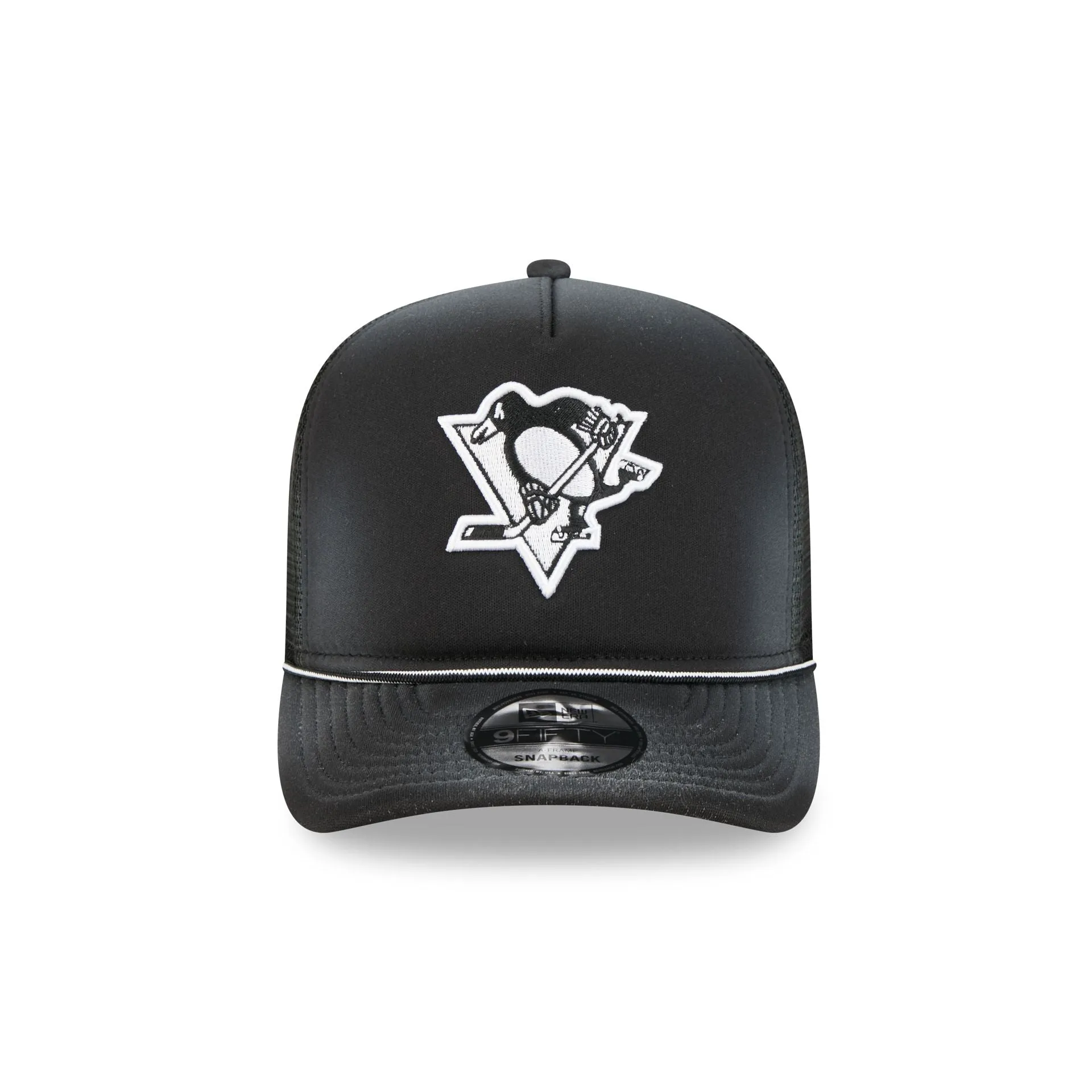 Pittsburgh Penguins Washed Black 9FIFTY A-Frame Trucker Hat sold by New Era product image thumbnail 2