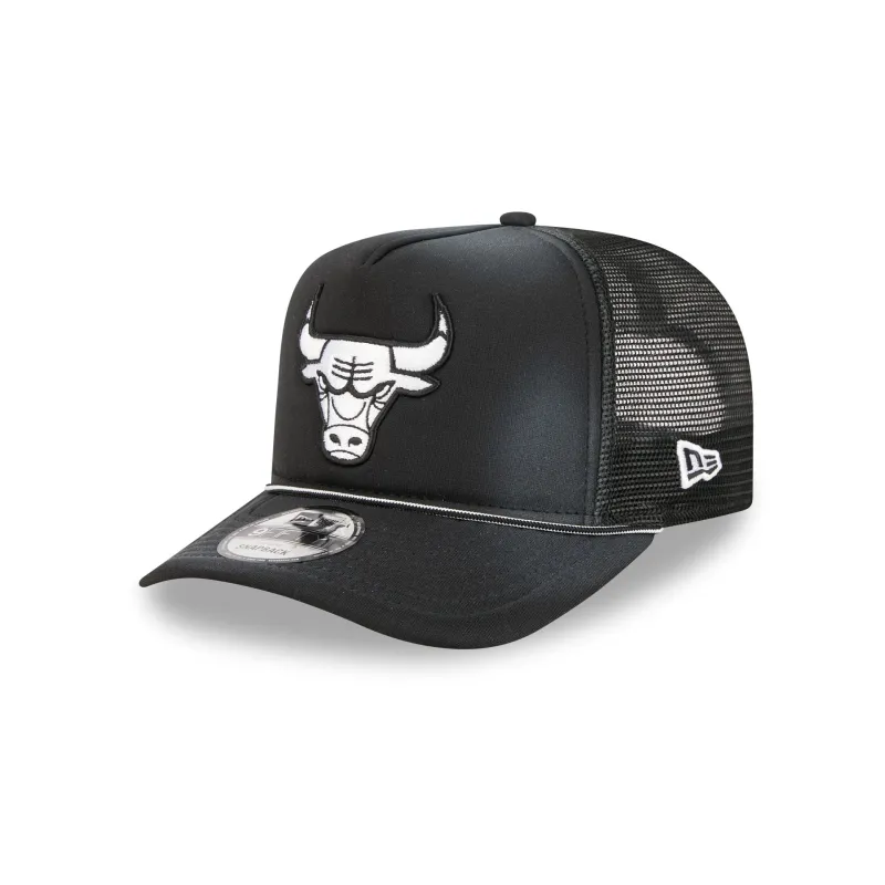 Chicago Bulls Washed Black 9FIFTY A-Frame Trucker Hat sold by New Era