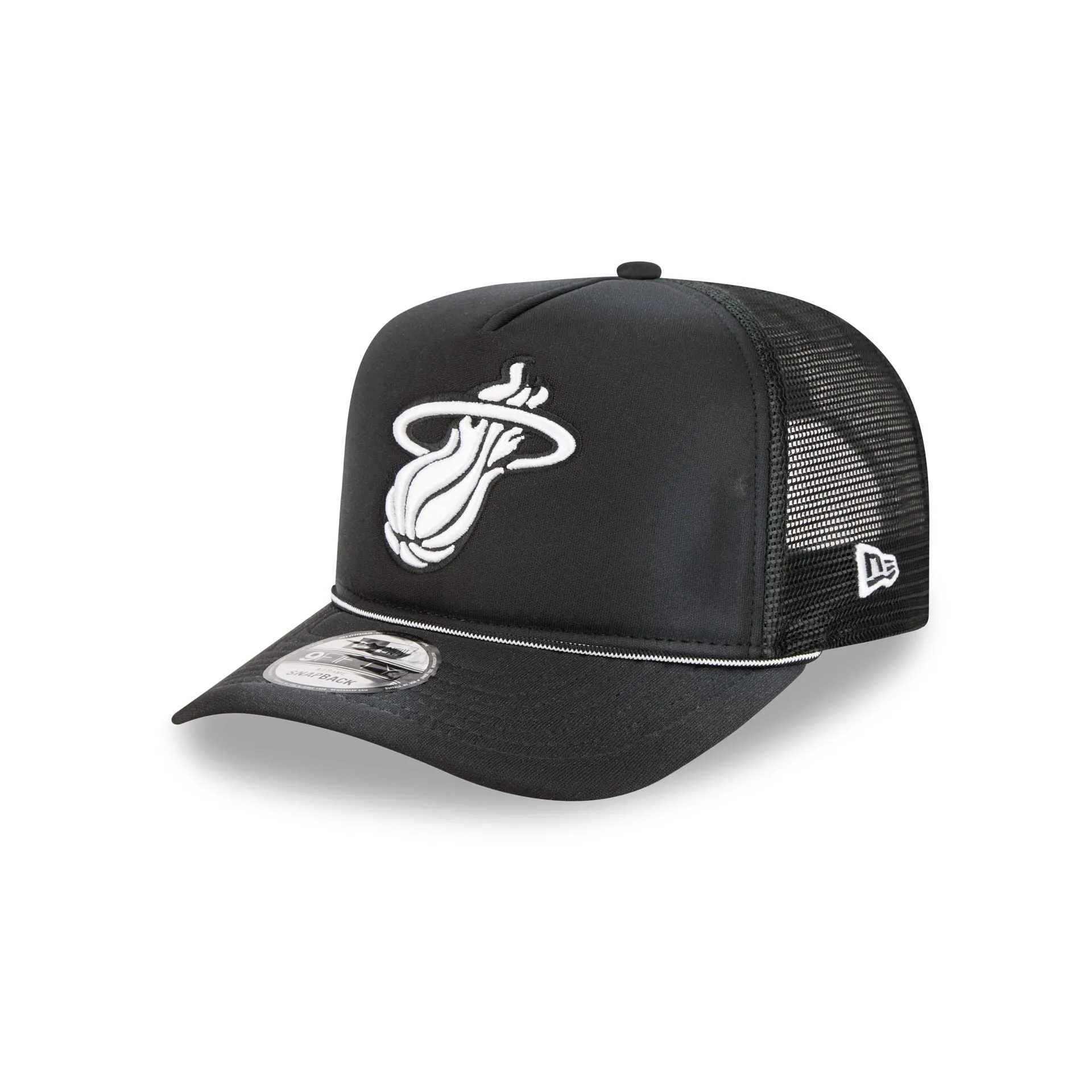 Miami Heat Washed Black 9FIFTY A-Frame Trucker Hat sold by New Era