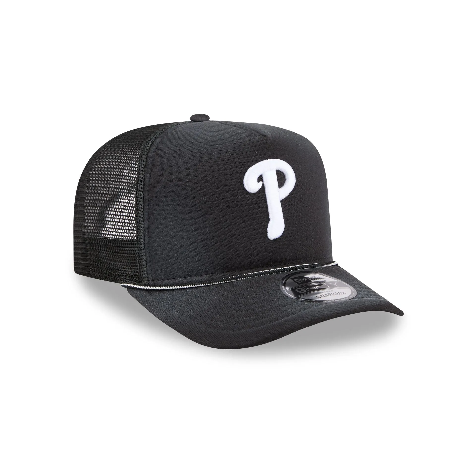Philadelphia Phillies Washed Black 9FIFTY A-Frame Trucker Hat sold by New Era product image thumbnail 3