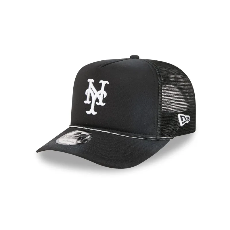 New York Mets Washed Black 9FIFTY A-Frame Trucker Hat sold by New Era