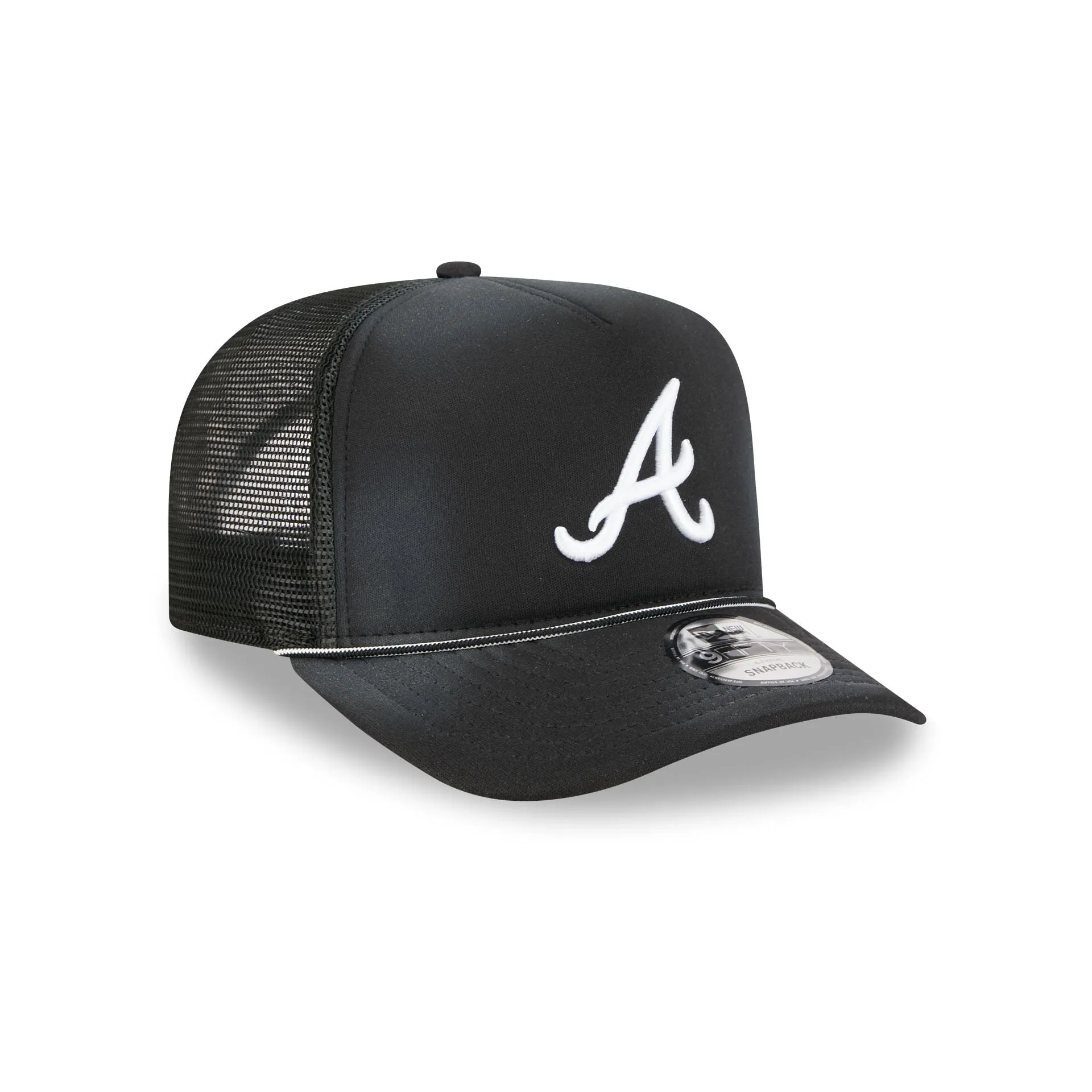 Atlanta Braves Washed Black 9FIFTY A-Frame Trucker Hat sold by New Era product image thumbnail 3