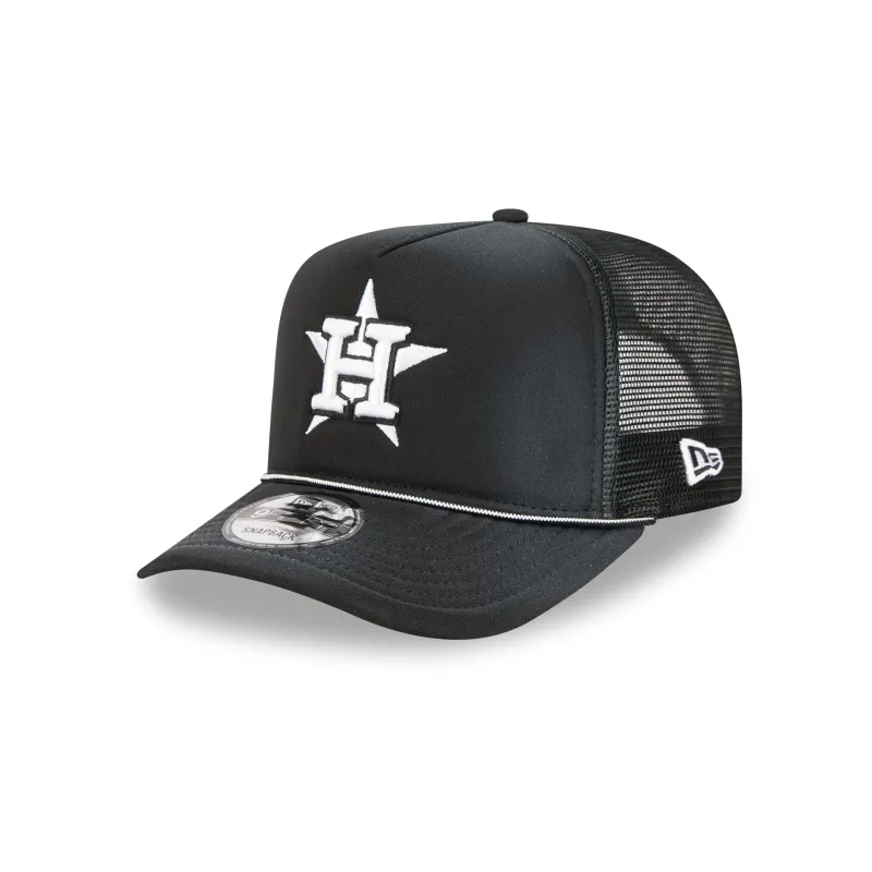 Houston Astros Washed Black 9FIFTY A-Frame Trucker Hat sold by New Era