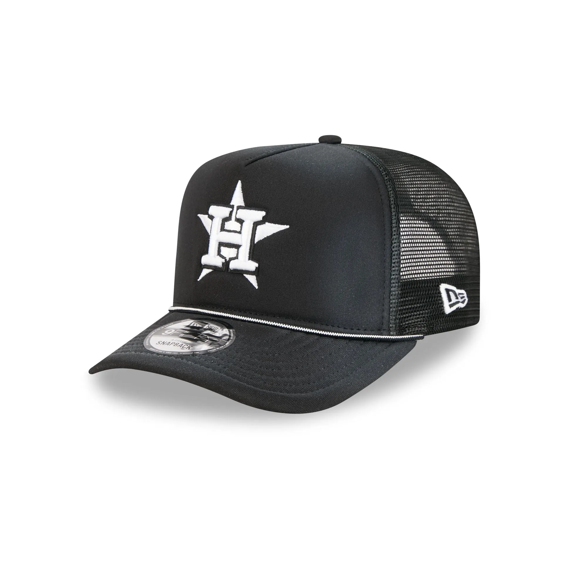 Houston Astros Washed Black 9FIFTY A-Frame Trucker Hat sold by New Era