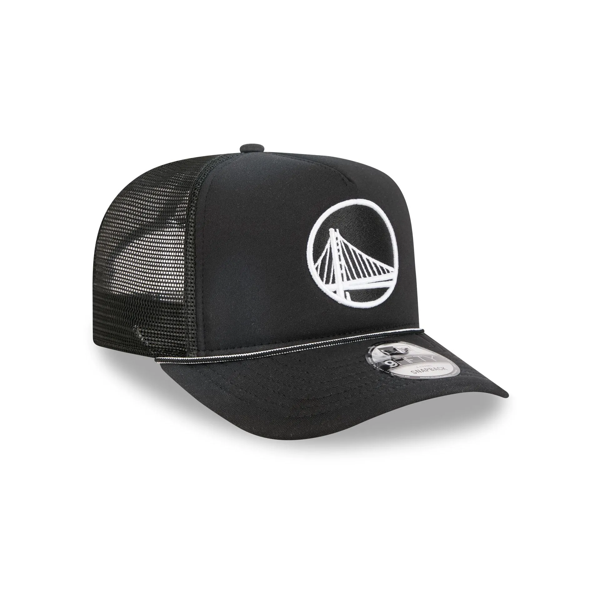 Golden State Warriors Washed Black 9FIFTY A-Frame Trucker Hat sold by New Era product image thumbnail 3