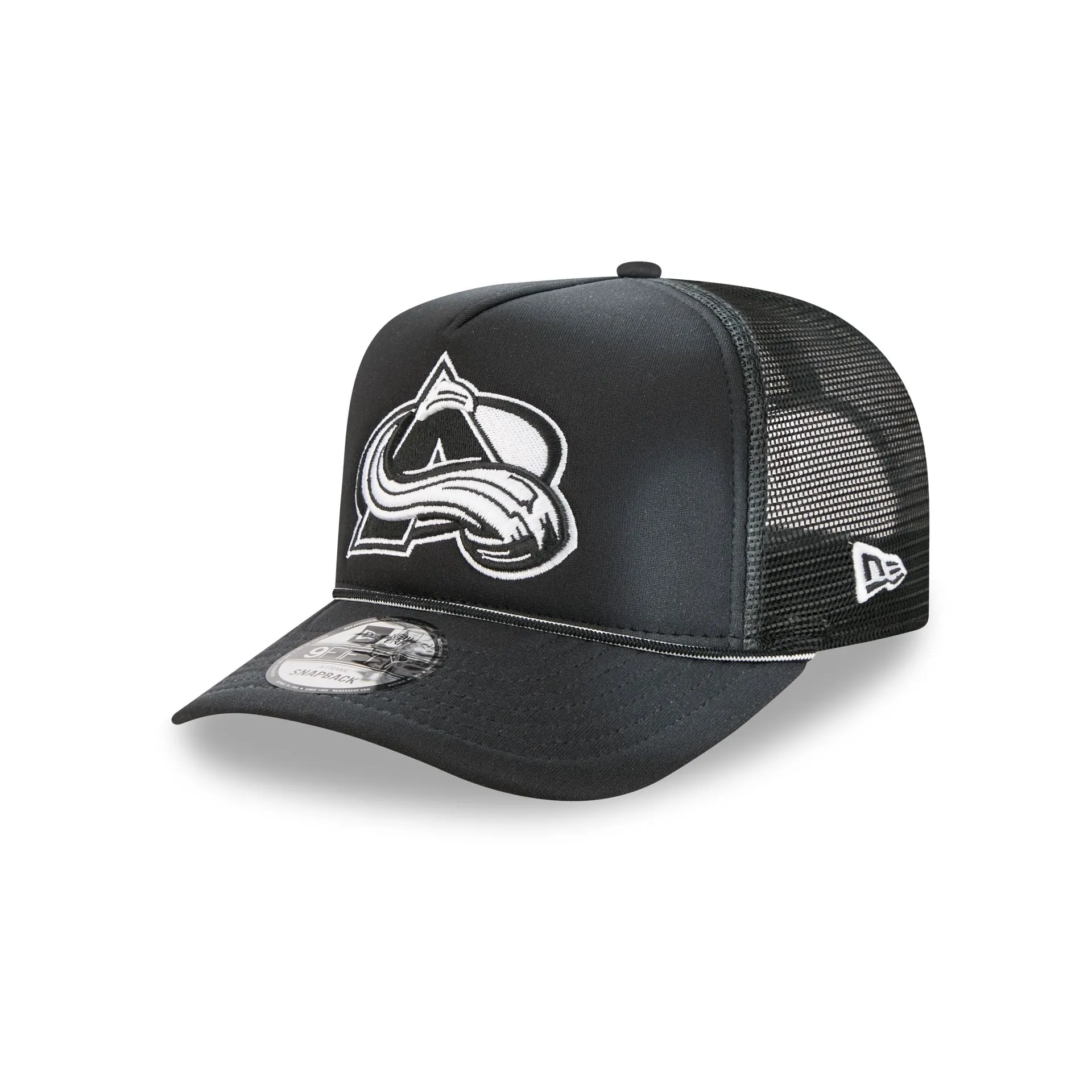 Colorado Avalanche Washed Black 9FIFTY A-Frame Trucker Hat sold by New Era