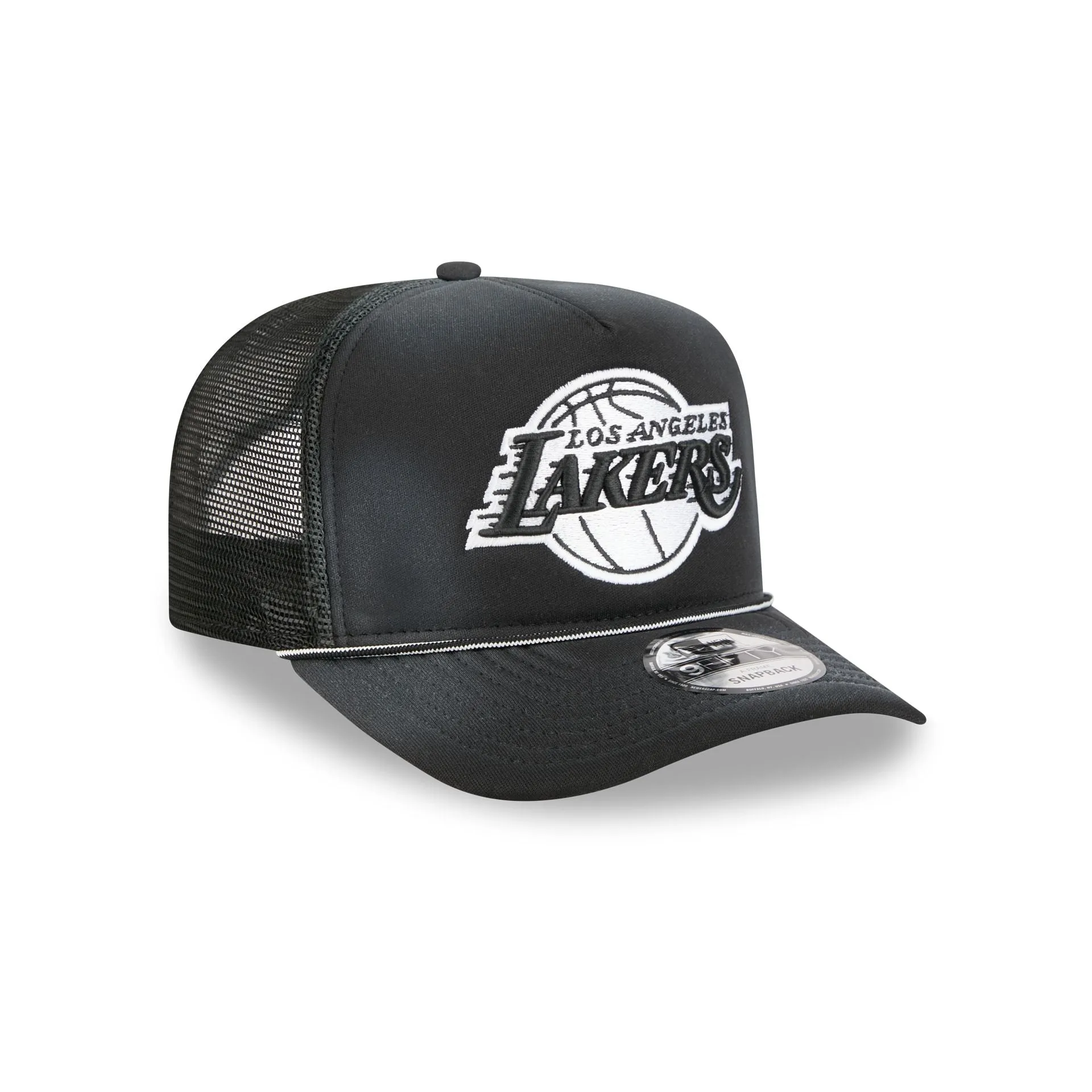 Los Angeles Lakers Washed Black 9FIFTY A-Frame Trucker Hat sold by New Era product image thumbnail 3