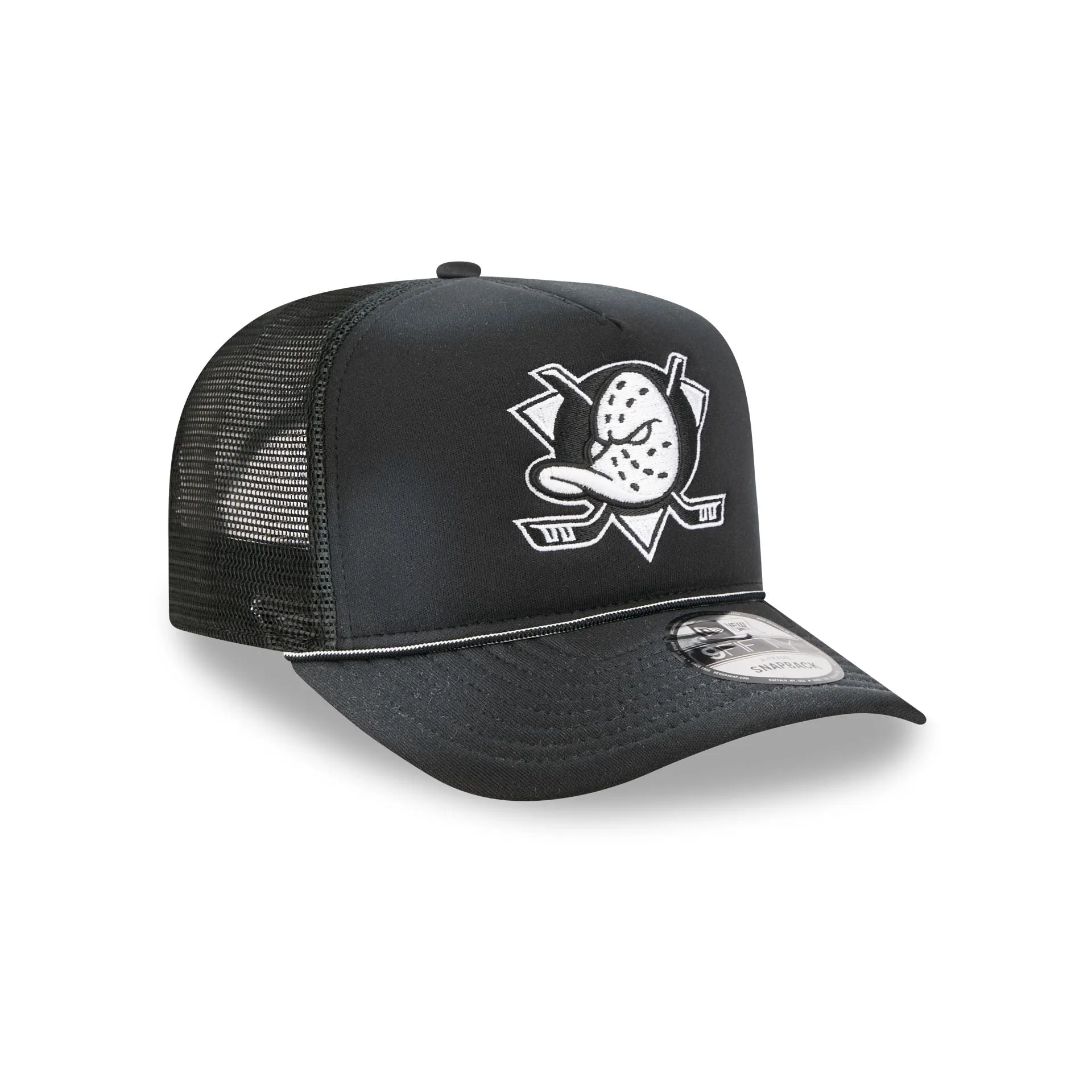 Anaheim Ducks Washed Black 9FIFTY A-Frame Trucker Hat sold by New Era product image thumbnail 3