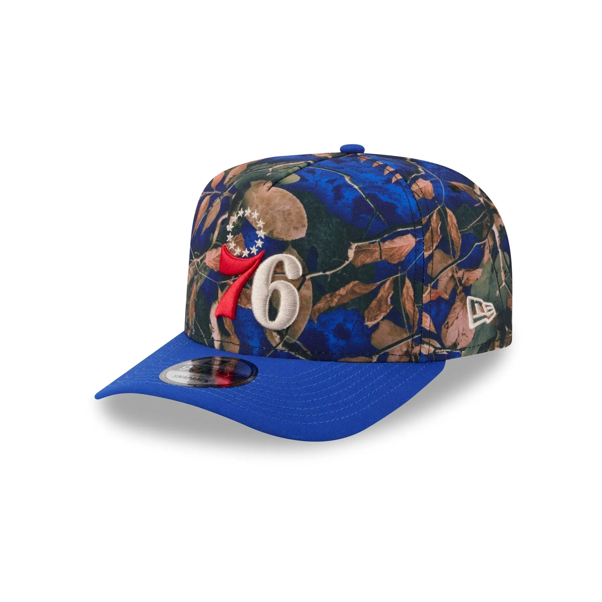 Philadelphia 76ers Leaves 9FIFTY A-Frame Snapback Hat sold by New Era