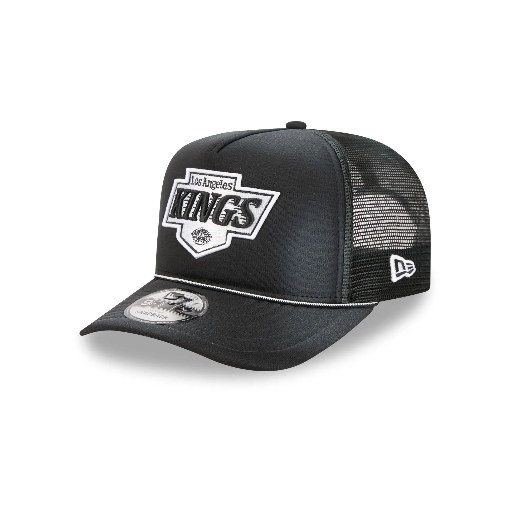 Los Angeles Kings Washed Black 9FIFTY A-Frame Trucker Hat sold by New Era