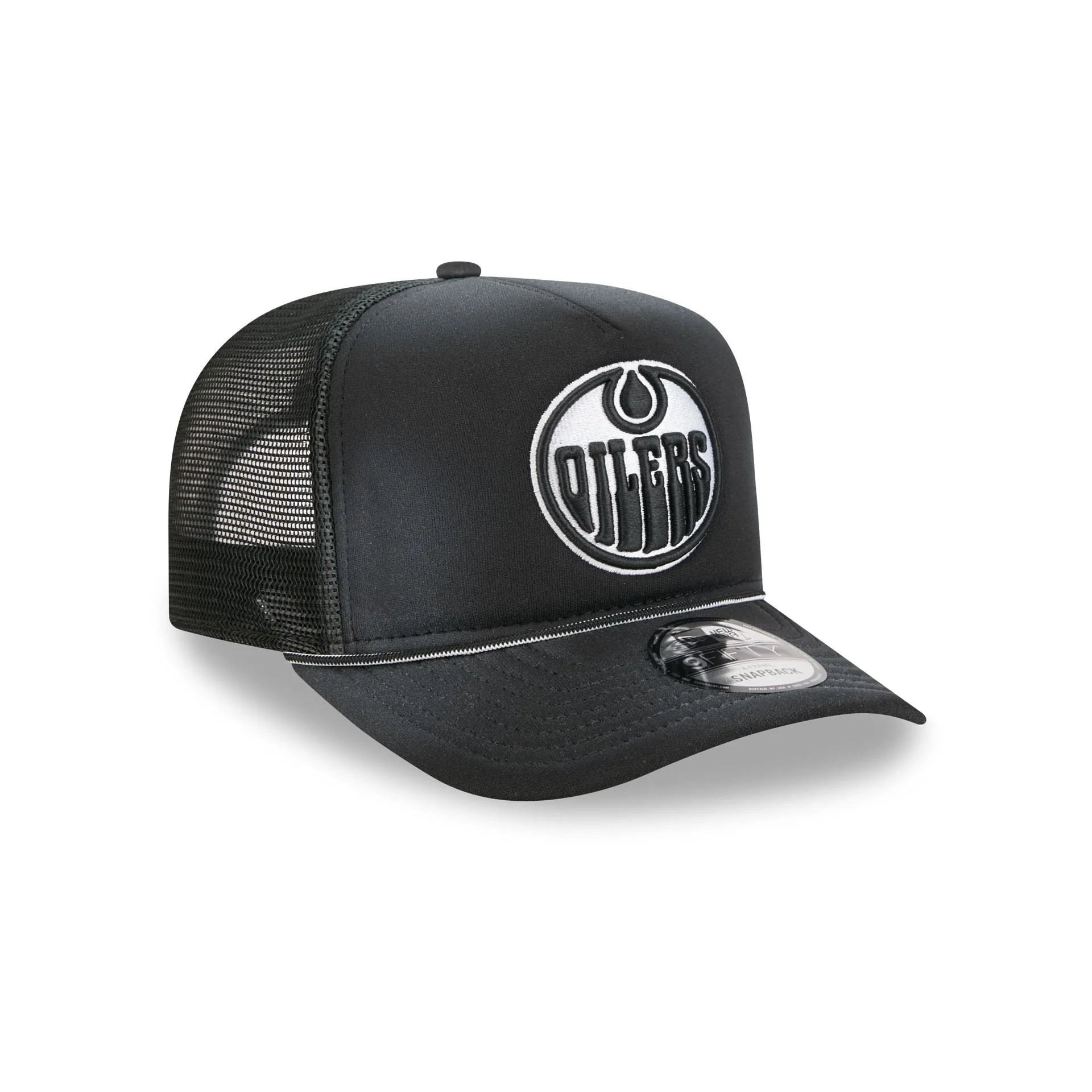 Edmonton Oilers Washed Black 9FIFTY A-Frame Trucker Hat sold by New Era product image thumbnail 3