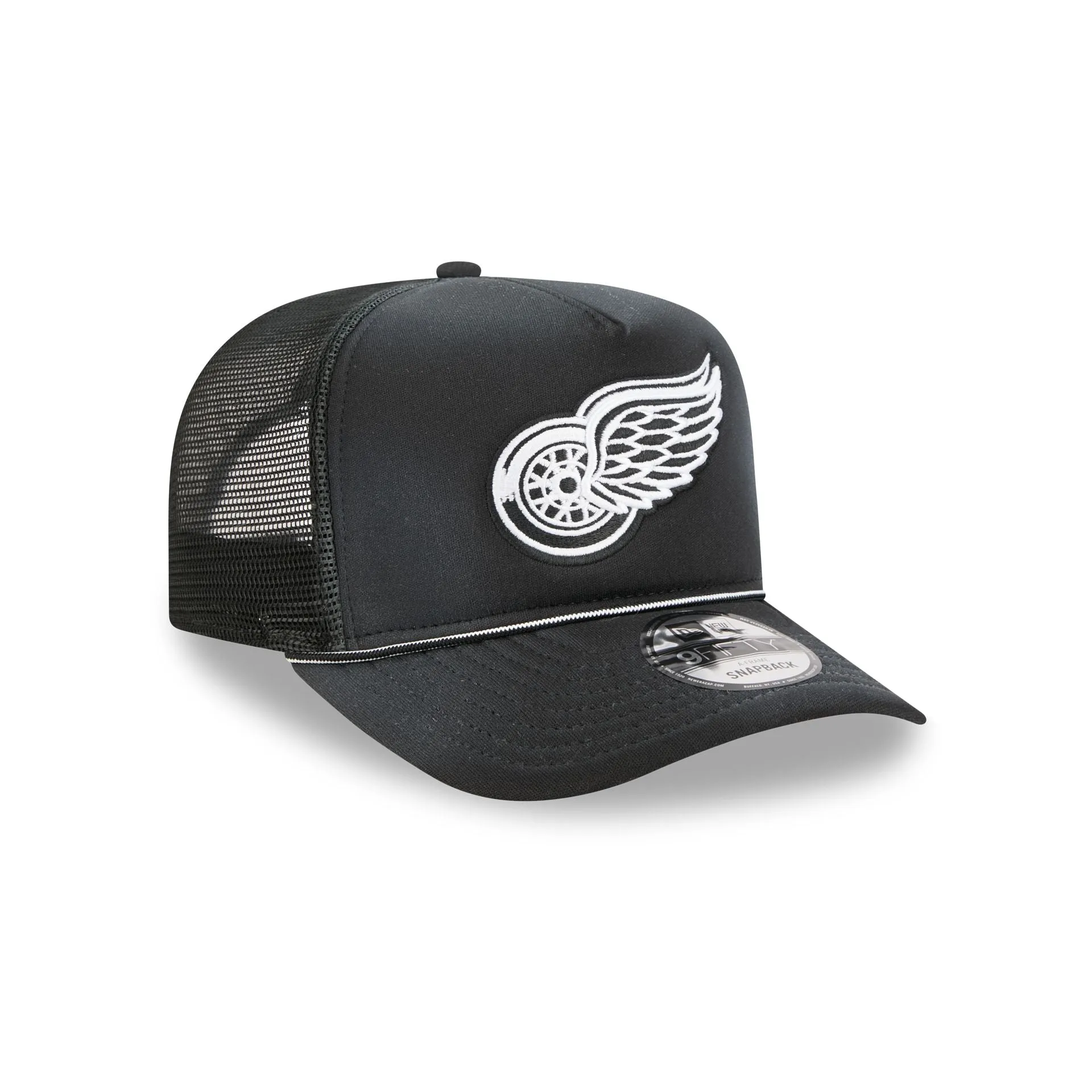 Detroit Red Wings Washed Black 9FIFTY A-Frame Trucker Hat sold by New Era product image thumbnail 3