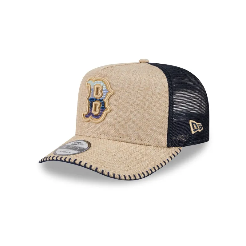 Boston Red Sox Beaded Canvas 9FIFTY A-Frame Trucker Hat made by New Era