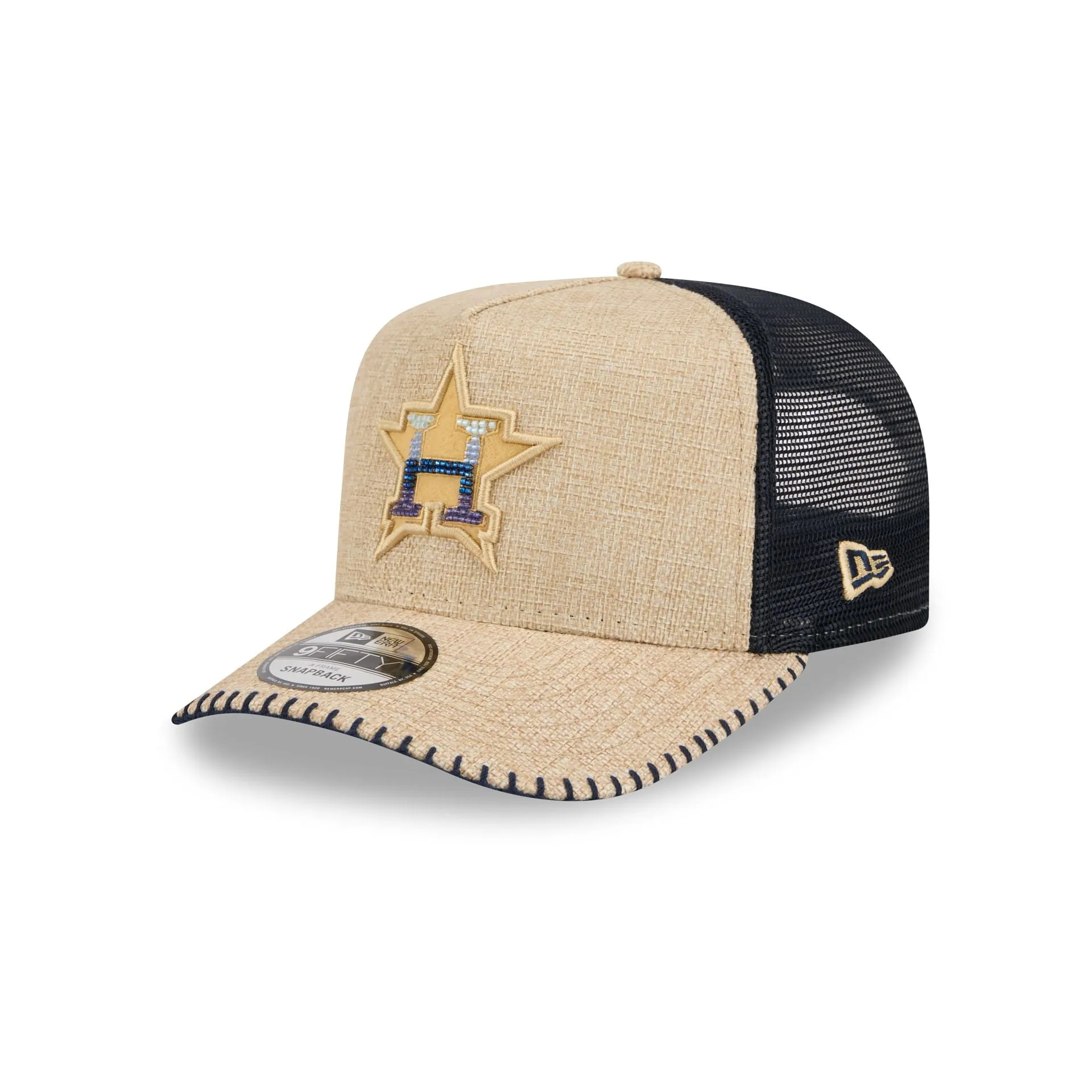 Houston Astros Beaded Canvas 9FIFTY A-Frame Trucker Hat sold by New Era