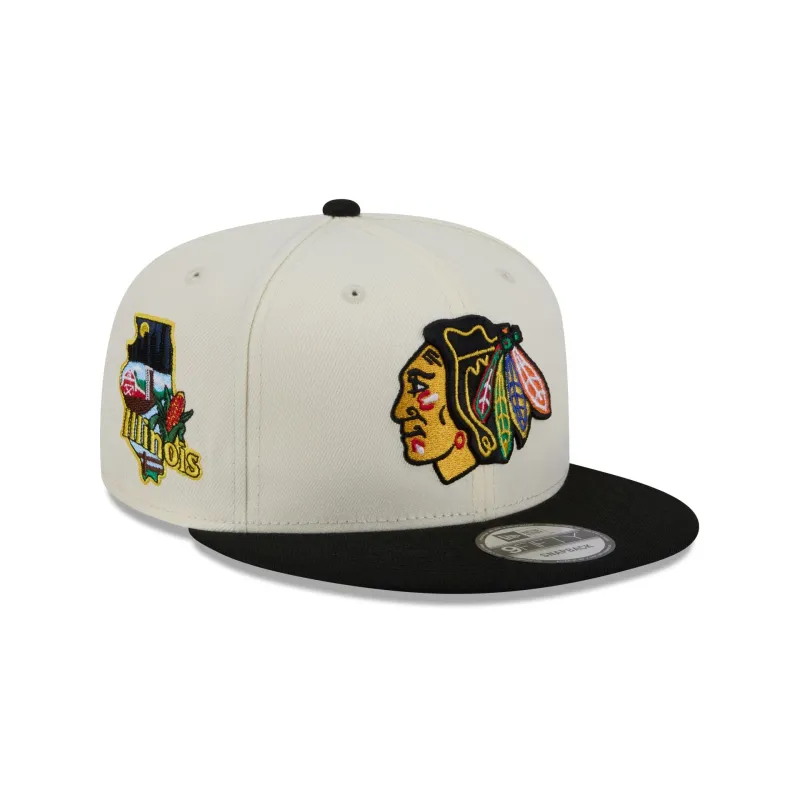 Chicago Blackhawks Localized 9FIFTY Snapback Hat made by New Era
