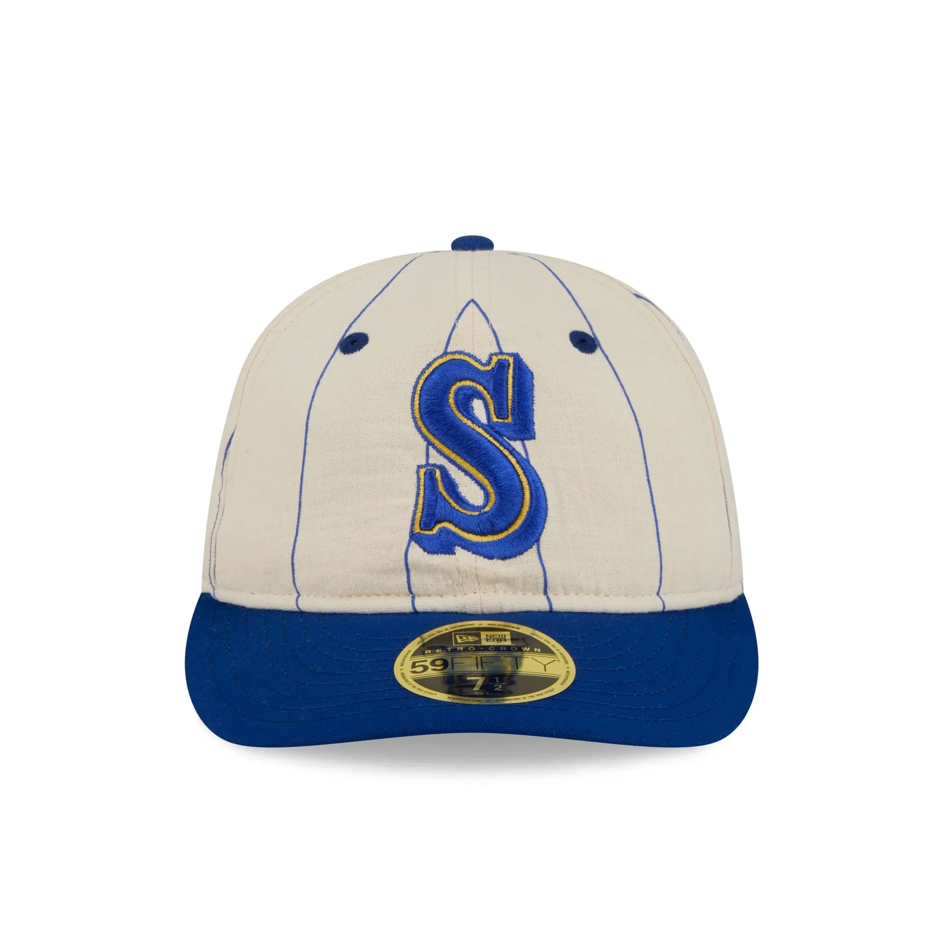 Seattle Mariners Linen Pinstripe Retro Crown 59FIFTY Fitted Hat sold by New Era product image thumbnail 2