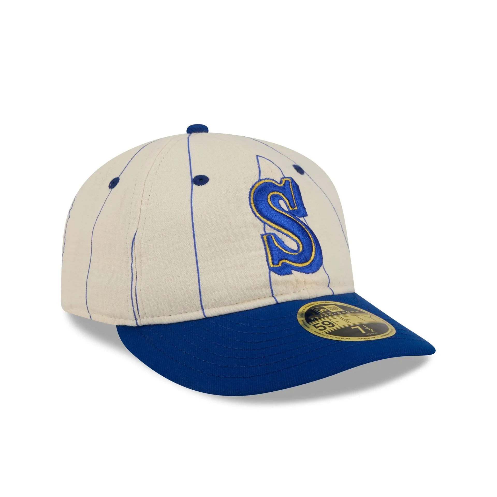 Seattle Mariners Linen Pinstripe Retro Crown 59FIFTY Fitted Hat sold by New Era product image thumbnail 3