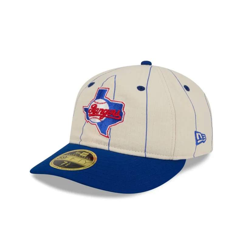 Texas Rangers Linen Pinstripe Retro Crown 59FIFTY Fitted Hat sold by New Era