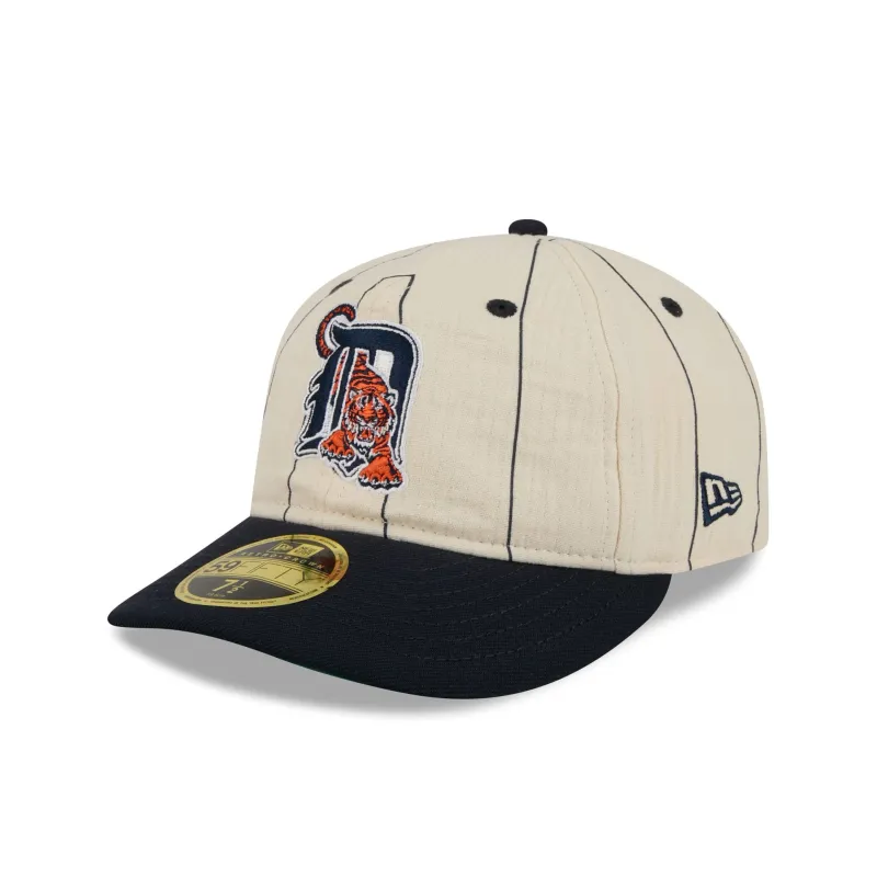 Detroit Tigers Linen Pinstripe Retro Crown 59FIFTY Fitted Hat made by New Era