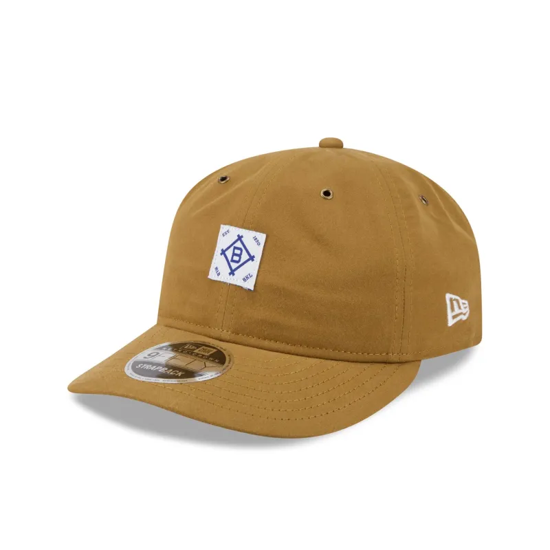 Brooklyn Dodgers Brushed Brown Nylon Retro Crown 9FIFTY Adjustable Hat made by New Era
