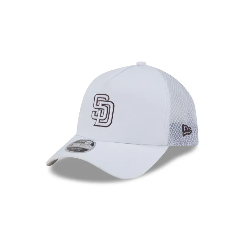 San Diego Padres 2026 Batting Practice White 9FORTY APEX Trucker Hat made by New Era