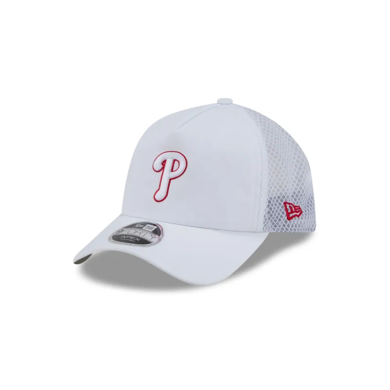 Philadelphia Phillies 2026 Batting Practice White 9FORTY APEX Trucker Hat made by New Era